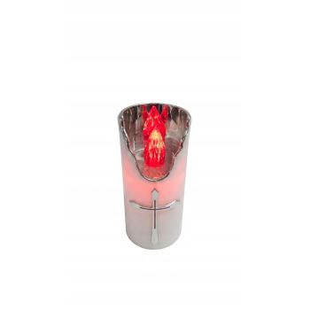 Wkład LED do znicza Krzyż srebrny, biały, 15 cm