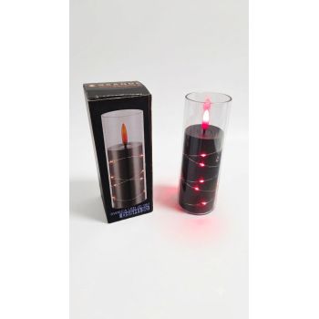 Wkład LED do znicza Grande czarny, płomień czerwony, 15 cm